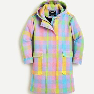 Duffle coat in plaid Italian stadium-cloth wool